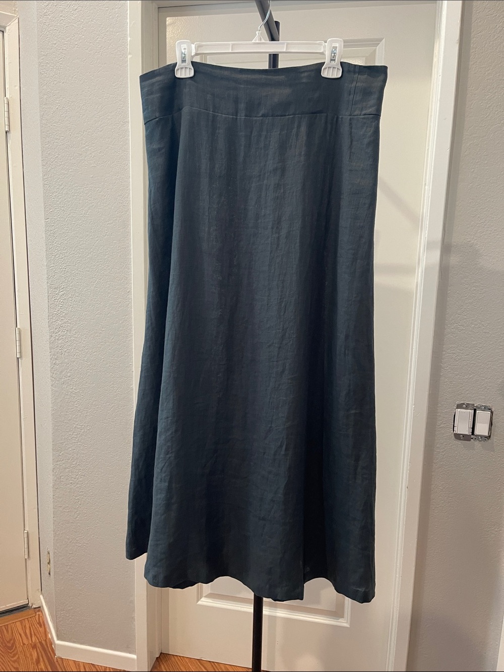 Nomad The Label Teal Linen Maxi Skirt with Subtle A-Line Silhouette